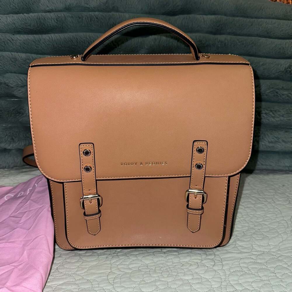 Poppy & Peonies The Wanderers Camel Mini Satchel Backpack
